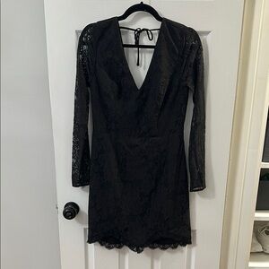NBD Black Lace Long Sleeve Dress